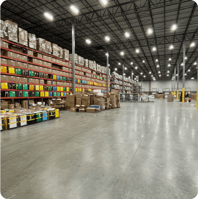 Inside of Returns Worldwide warehouse